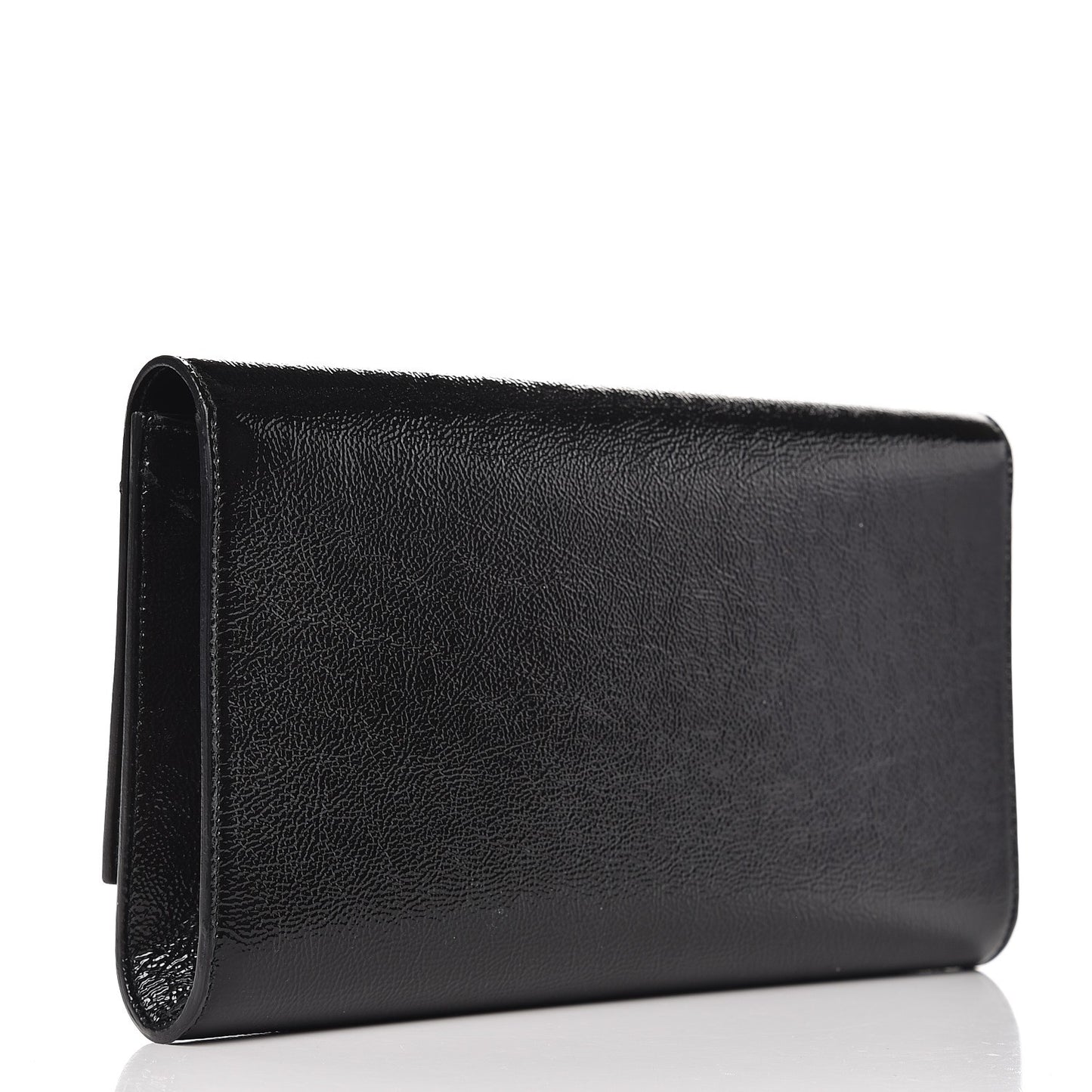 Textured Patent Monogram Large Belle De Jour Clutch Black