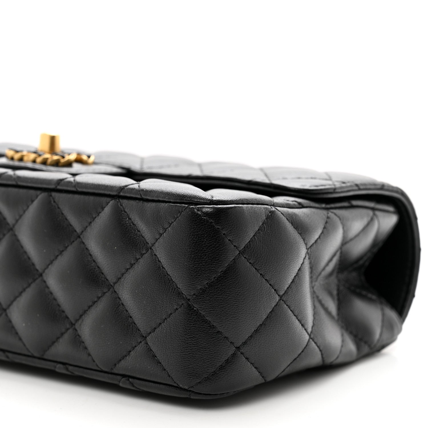Chanel Lambskin Quilted Small Strass On Top Flap Bag Black 10 of 11