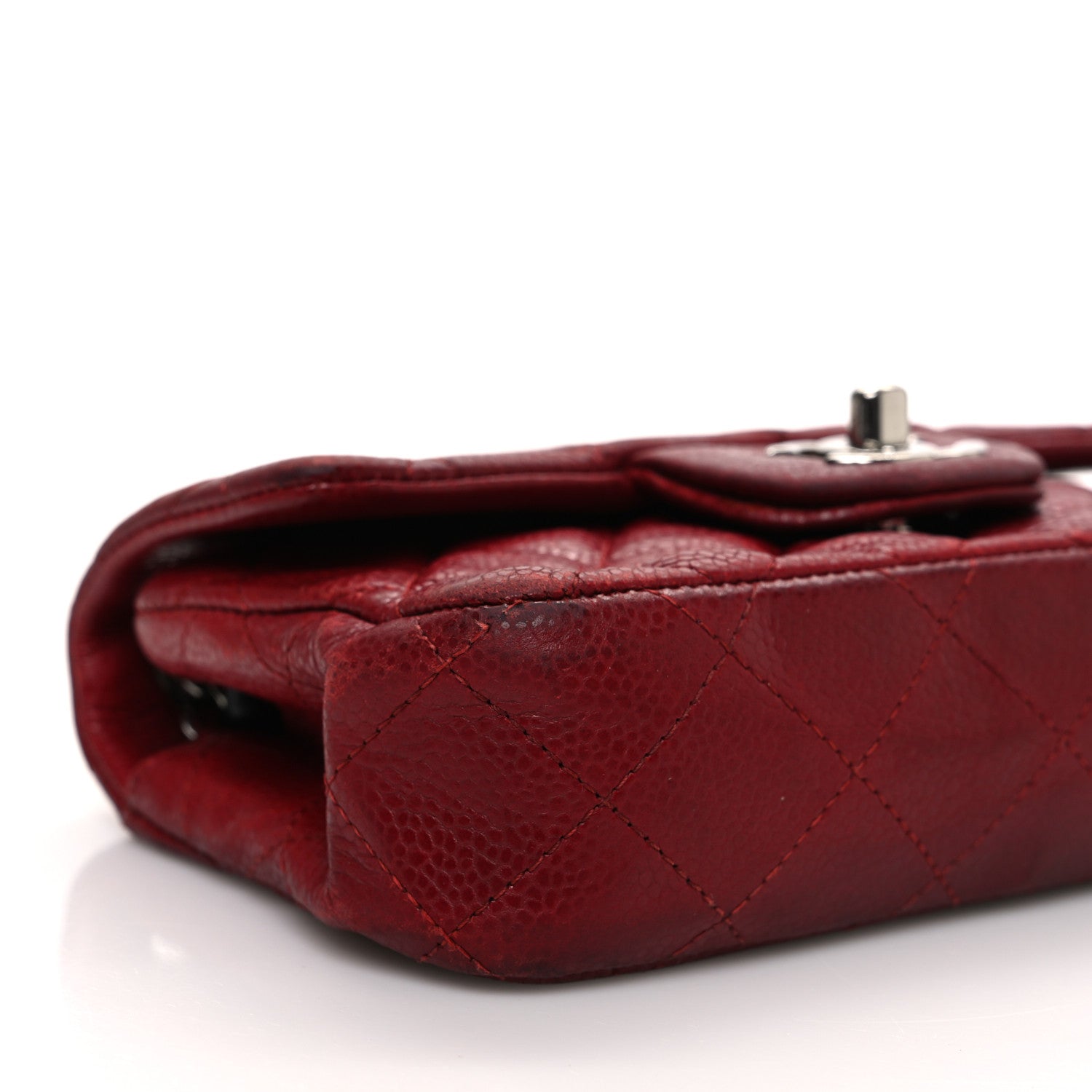 Chanel Caviar Quilted Extra Mini Flap Burgundy 9 of 14