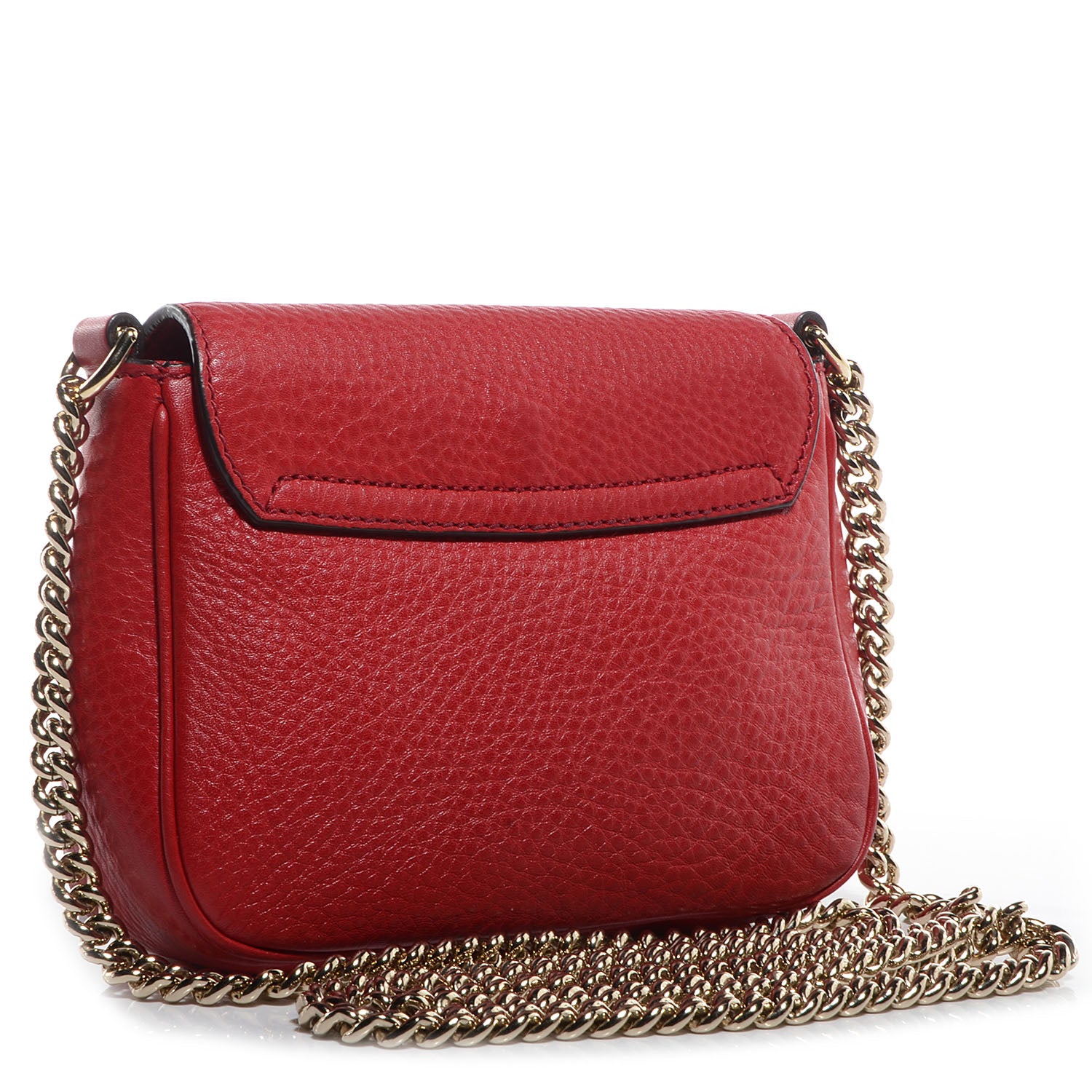 Gucci Pebbled Calfskin Small Soho Flap Crossbody Red 3 of 7