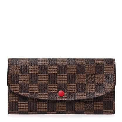 Louis Vuitton Damier Ebene Emilie Wallet Red 1 of 6