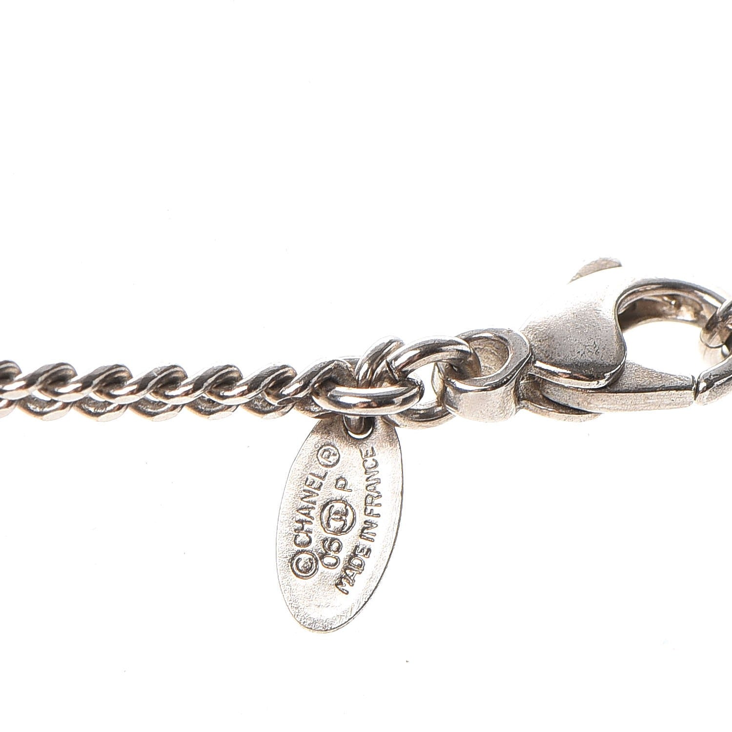 Chanel CC Coco Camellia Coin Necklace Silver 7 of 8