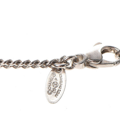 Chanel CC Coco Camellia Coin Necklace Silver 7 of 8