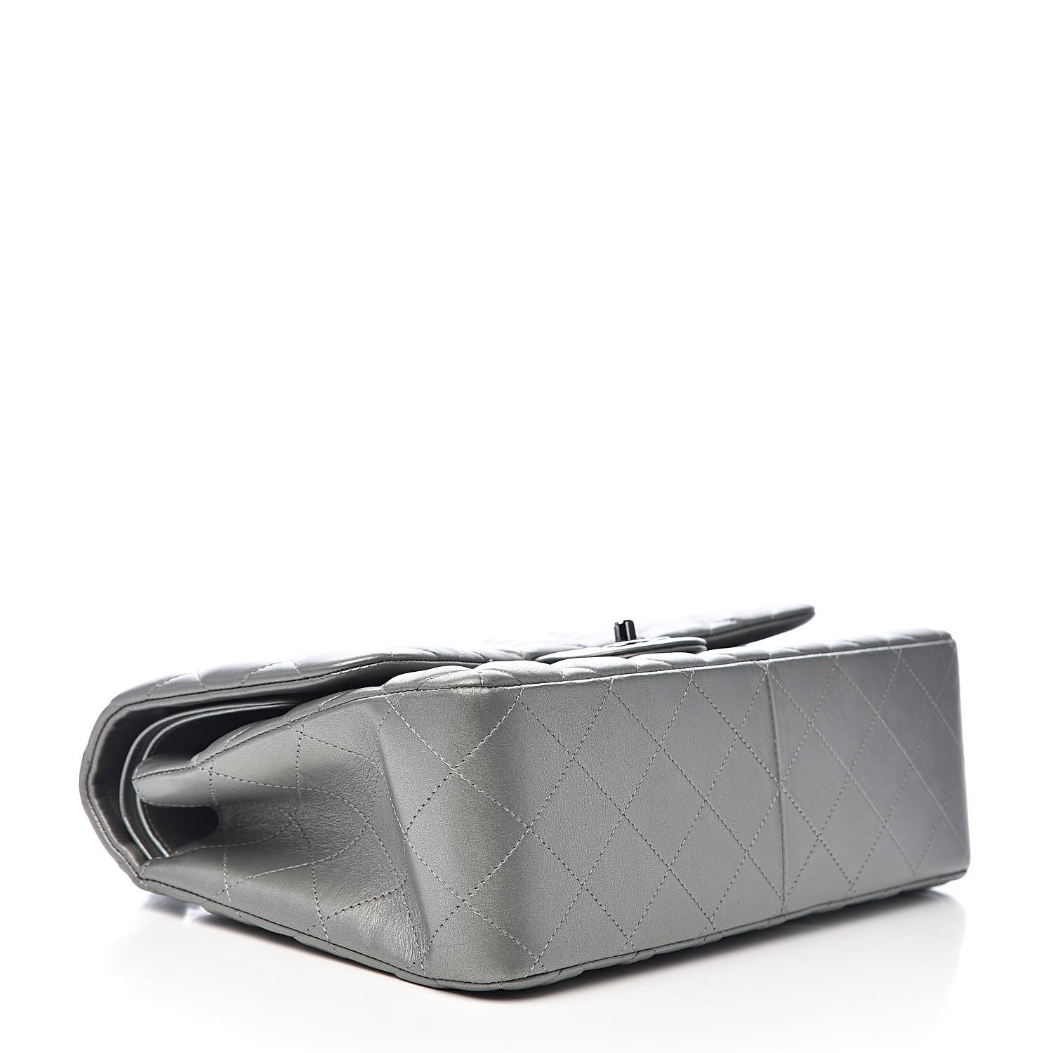 Chanel Metallic Calfskin Quilted Jumbo Double Flap Silver 4 of 20