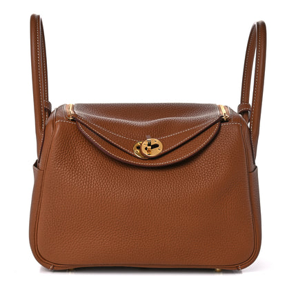Hermes Taurillon Clemence Lindy 26 Gold 1 of 9