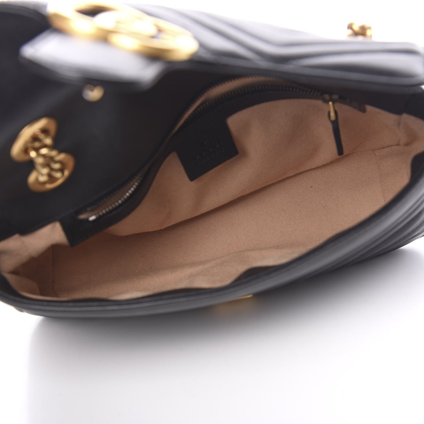 Calfskin Matelasse Small GG Marmont Shoulder Bag Black