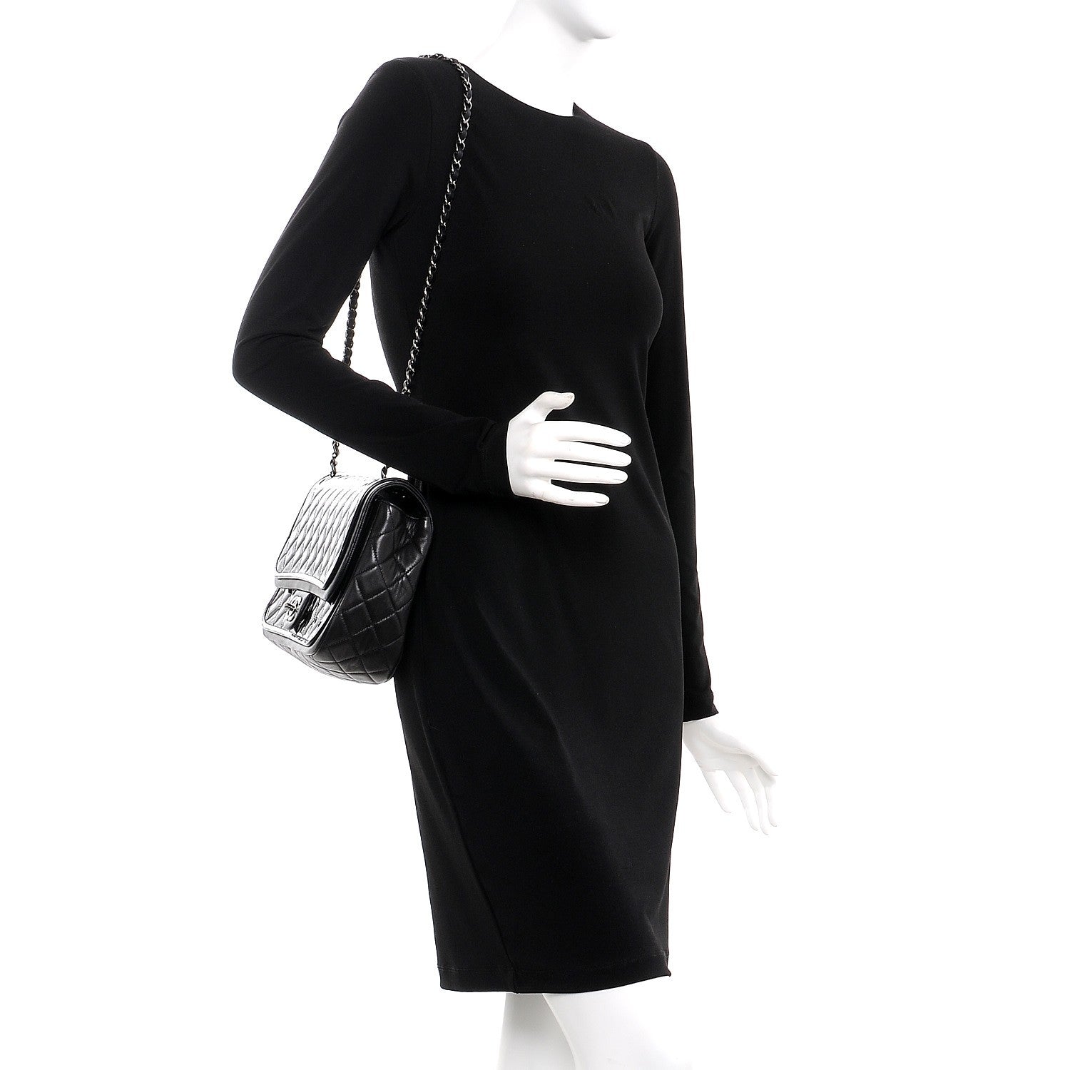 Chanel Patent Lambskin Quilted Classic Twist Flap Black 2 of 8