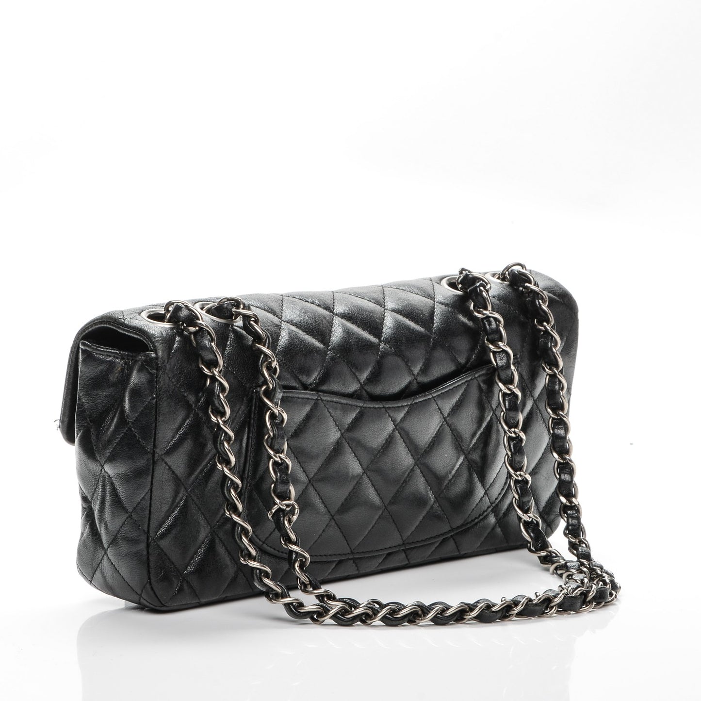 Calfskin Quilted Hybrid Reissue East West Flap Black