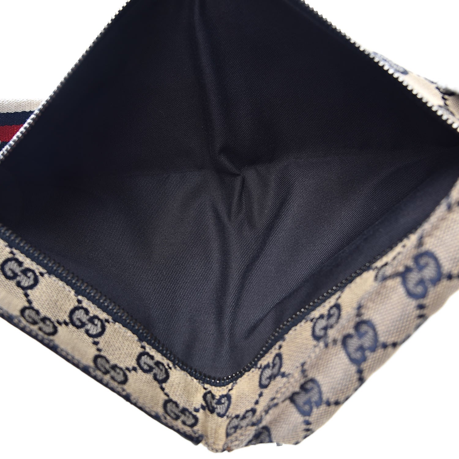 Gucci GG Monogram Web Double Pocket Belt Bag Navy 5 of 11