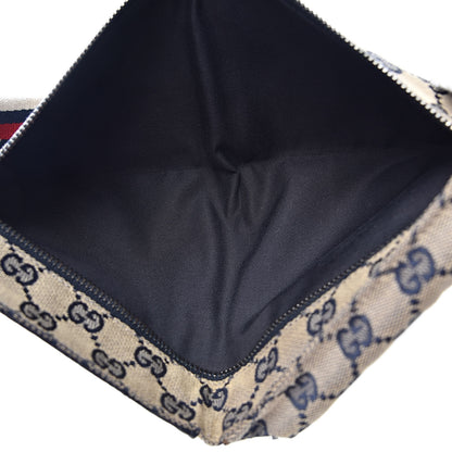 Gucci GG Monogram Web Double Pocket Belt Bag Navy 5 of 11