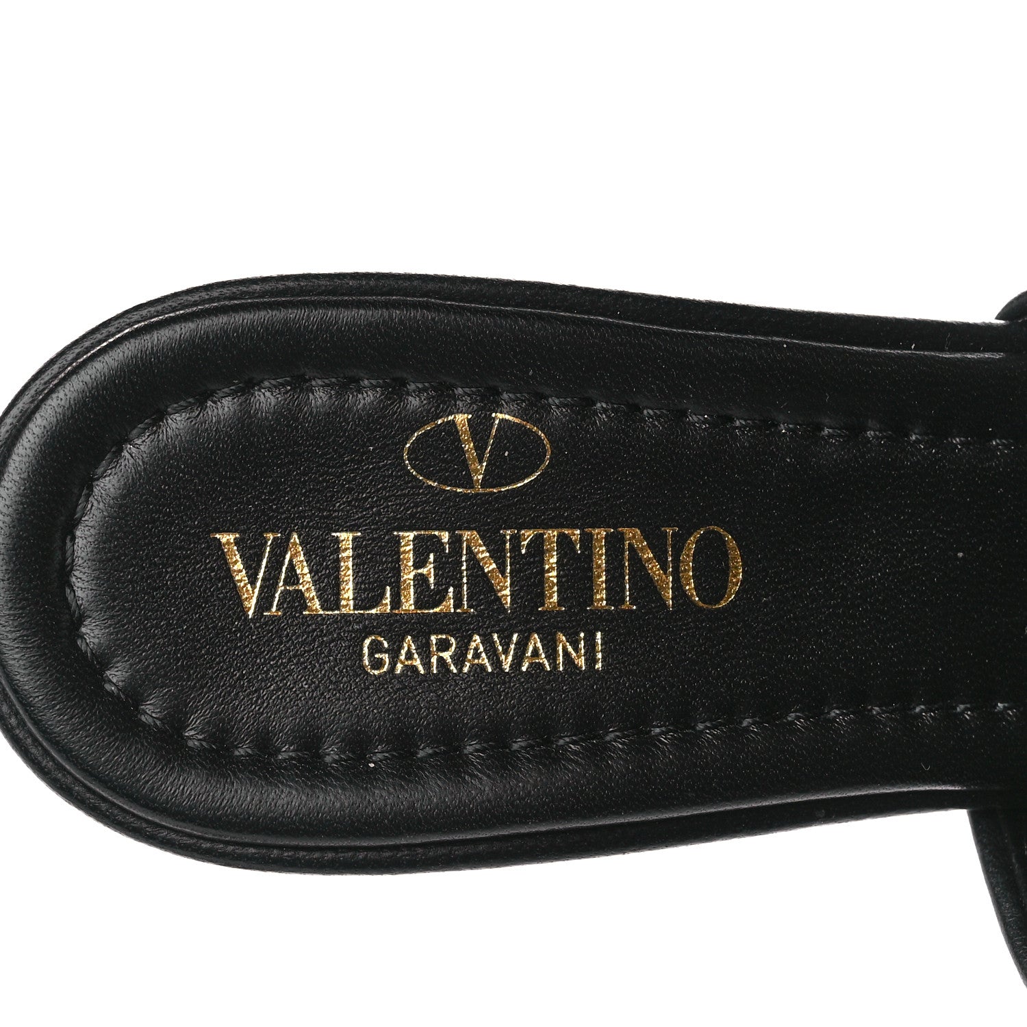 Valentino Garavani Nappa Quilted Monochrome Roman Stud 65mm Slide Sandals 35 Black 7 of 9