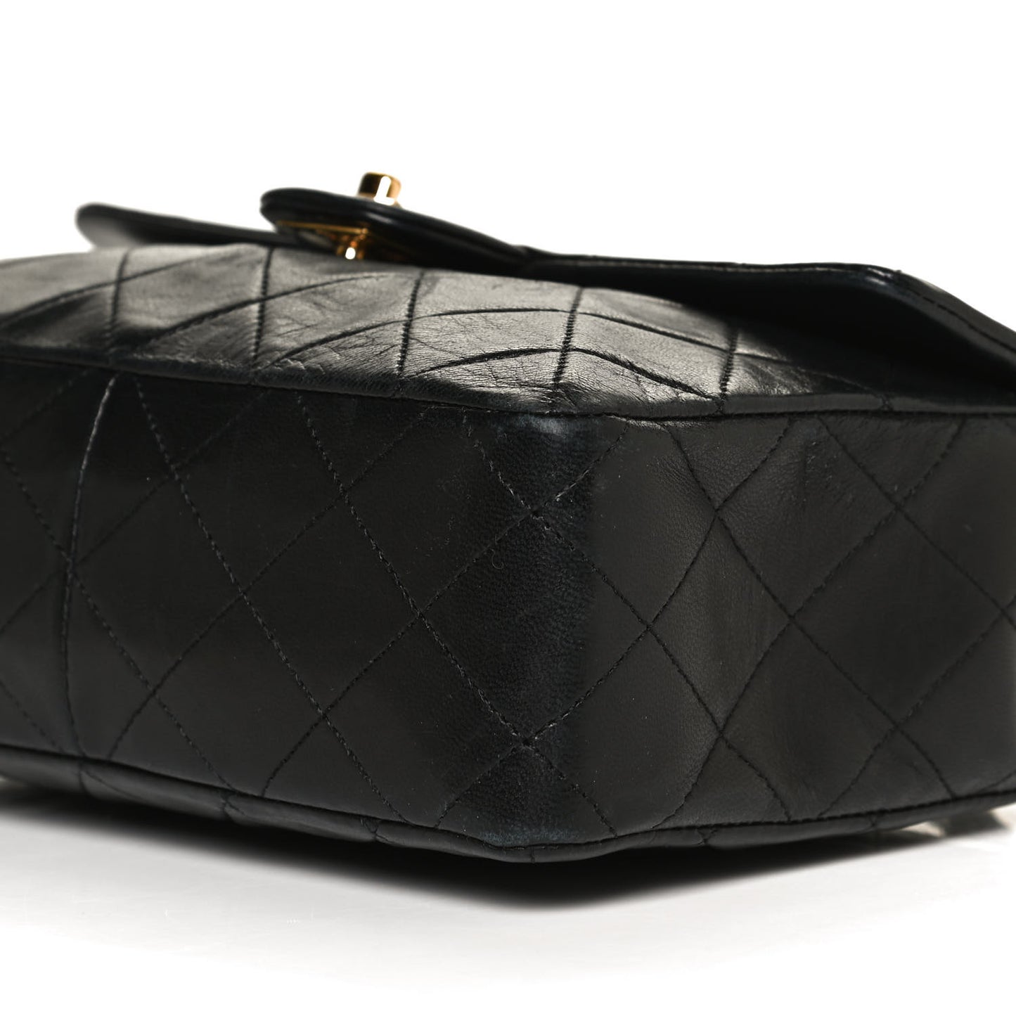 Lambskin Quilted Small Single Flap Black