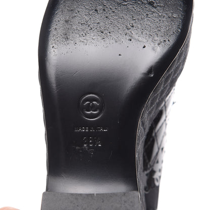 Chanel Patent Calfskin Quilted Lace Up Platform Oxford 38.5 Black 6 of 9