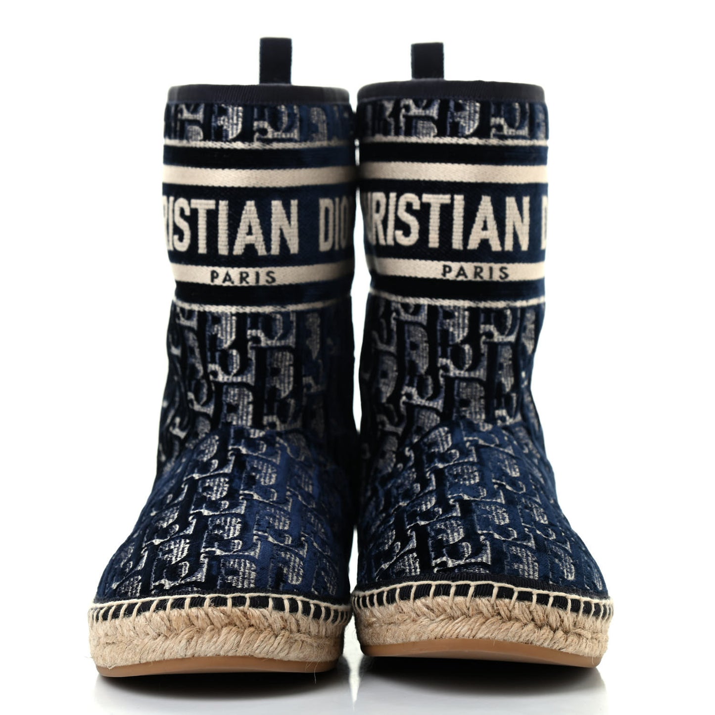 Velvet Oblique Granville Espadrille Boots 36.5 Deep Blue