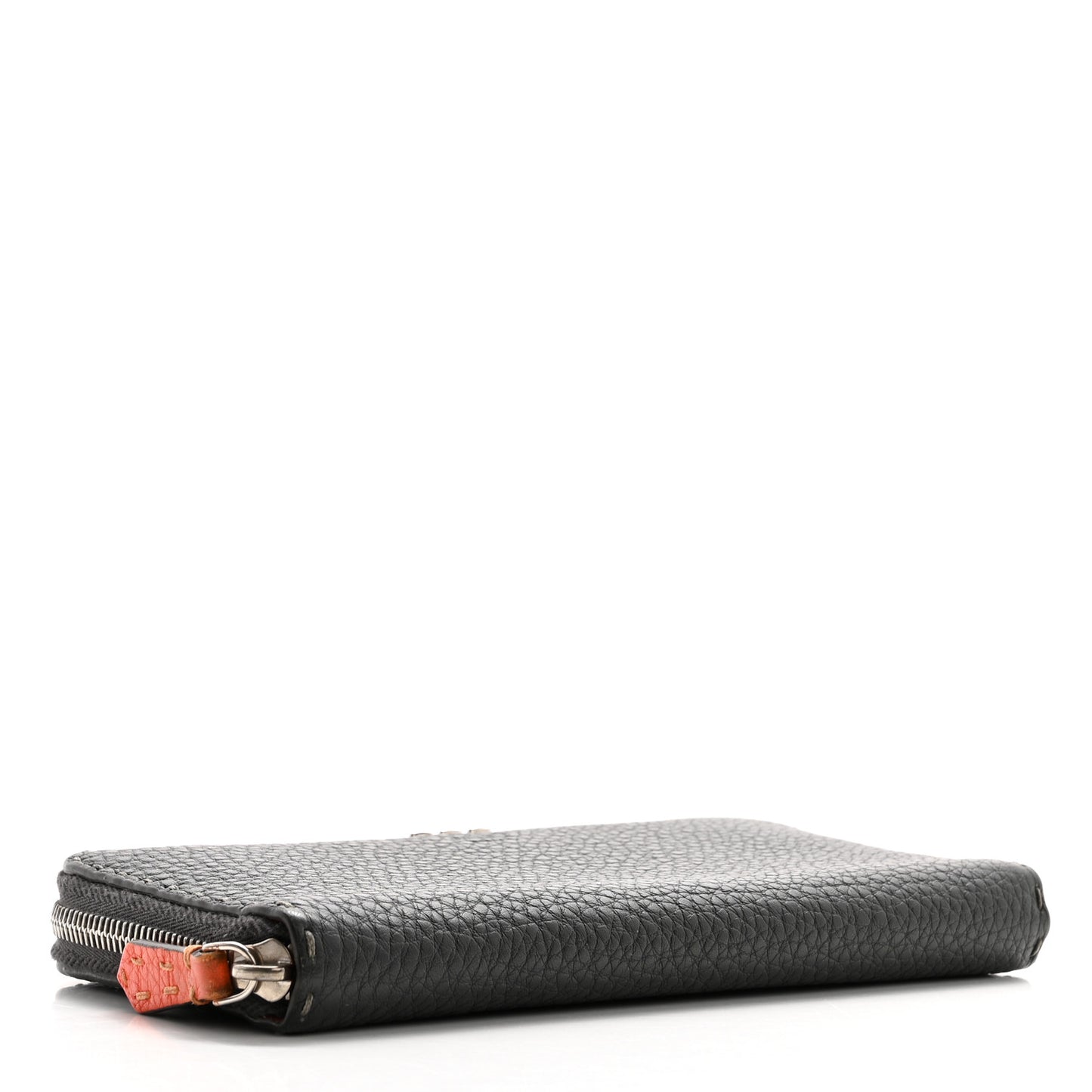Cuoio Romano Lux Selleria Zip Around Wallet Asfalto Arancio