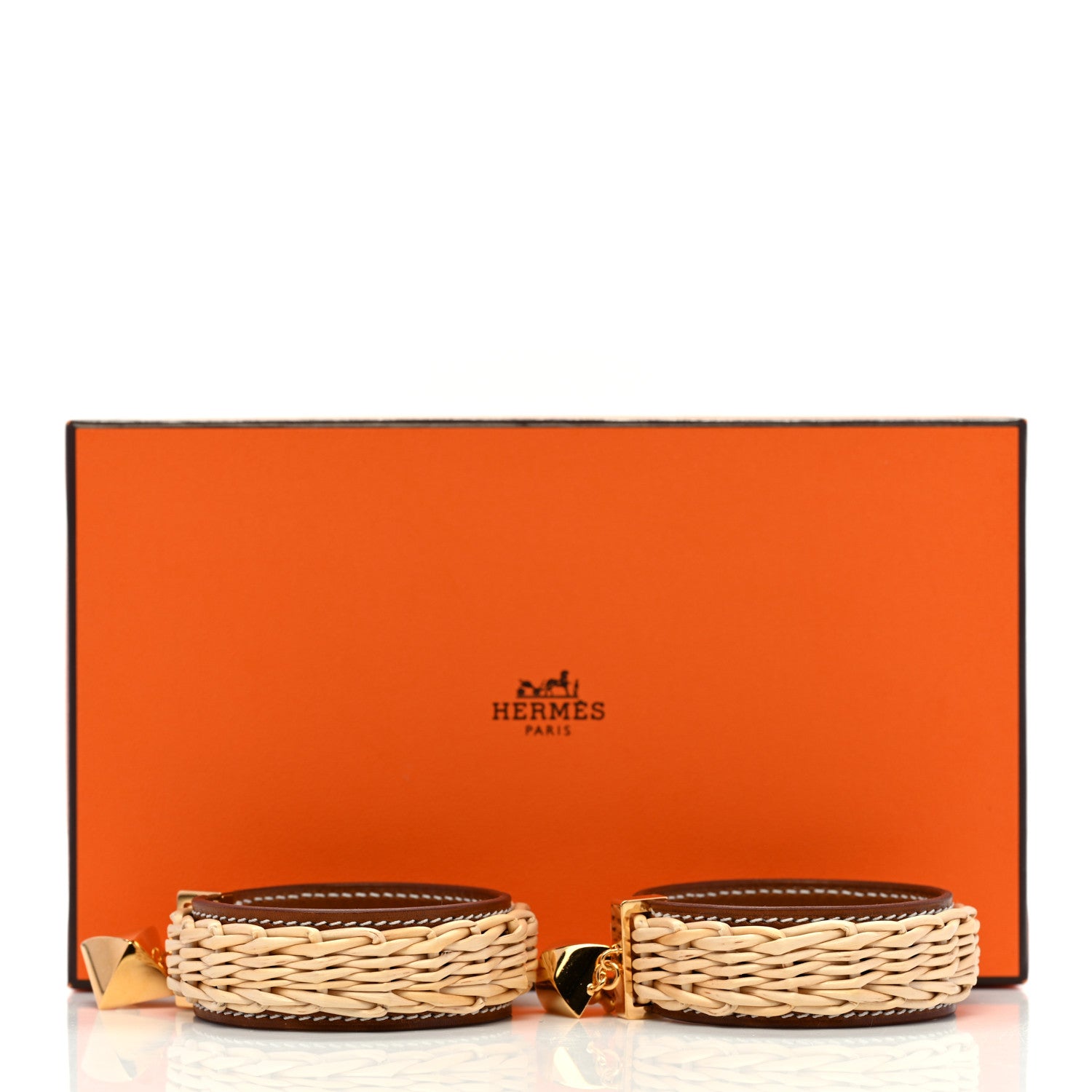 Hermes Wicker Swift Medor Picnic Earrings GM Gold 6 of 6