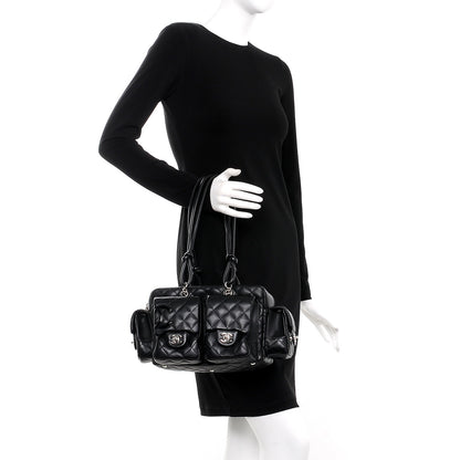 Chanel Calfskin Quilted Small Cambon Multipocket Reporter Black 2 of 7