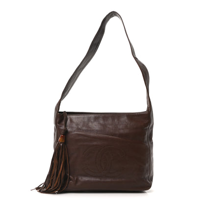 Chanel Lambskin CC Tassel Shoulder Bag Brown 1 of 10