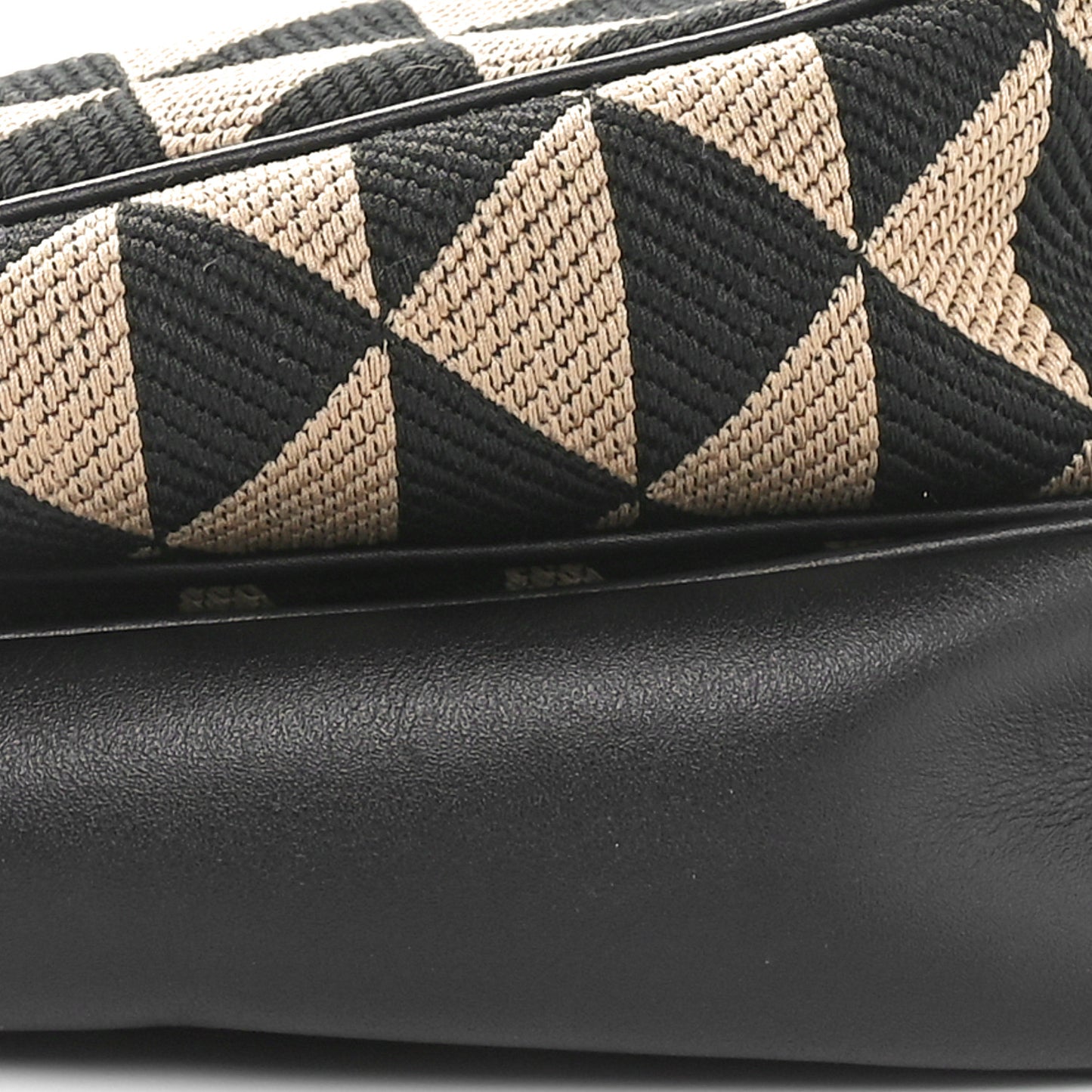 Jacquard Calfskin Triangolo Symbole Embroidered Mini Triangle Double Bag Black Corda