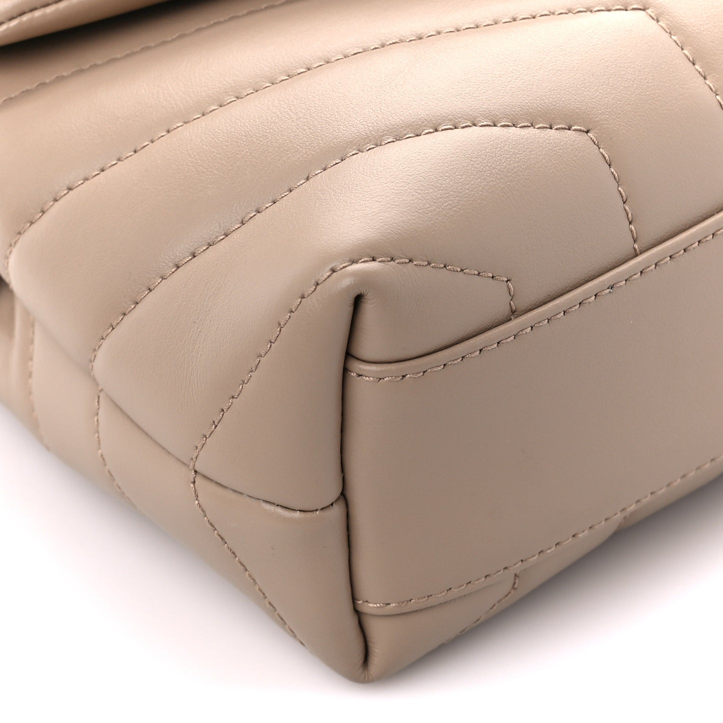 Calfskin Y Quilted Monogram Toy Loulou Crossbody Bag Dark Beige