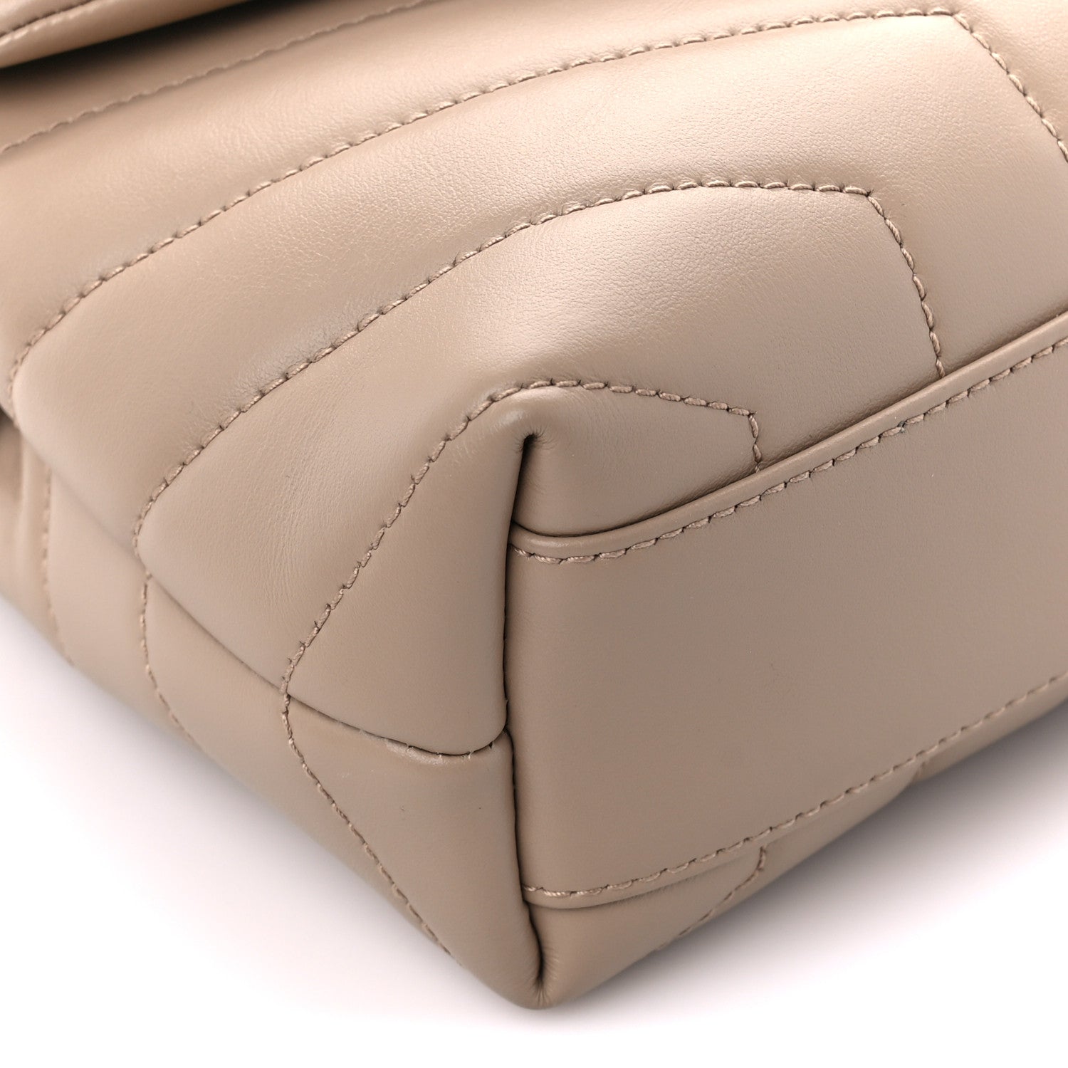 Saint Laurent Calfskin Y Quilted Monogram Toy Loulou Crossbody Bag Dark Beige 10 of 11