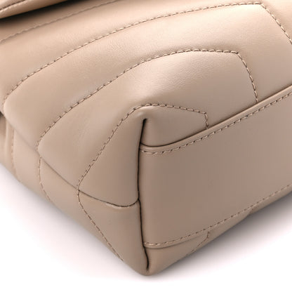 Saint Laurent Calfskin Y Quilted Monogram Toy Loulou Crossbody Bag Dark Beige 10 of 11