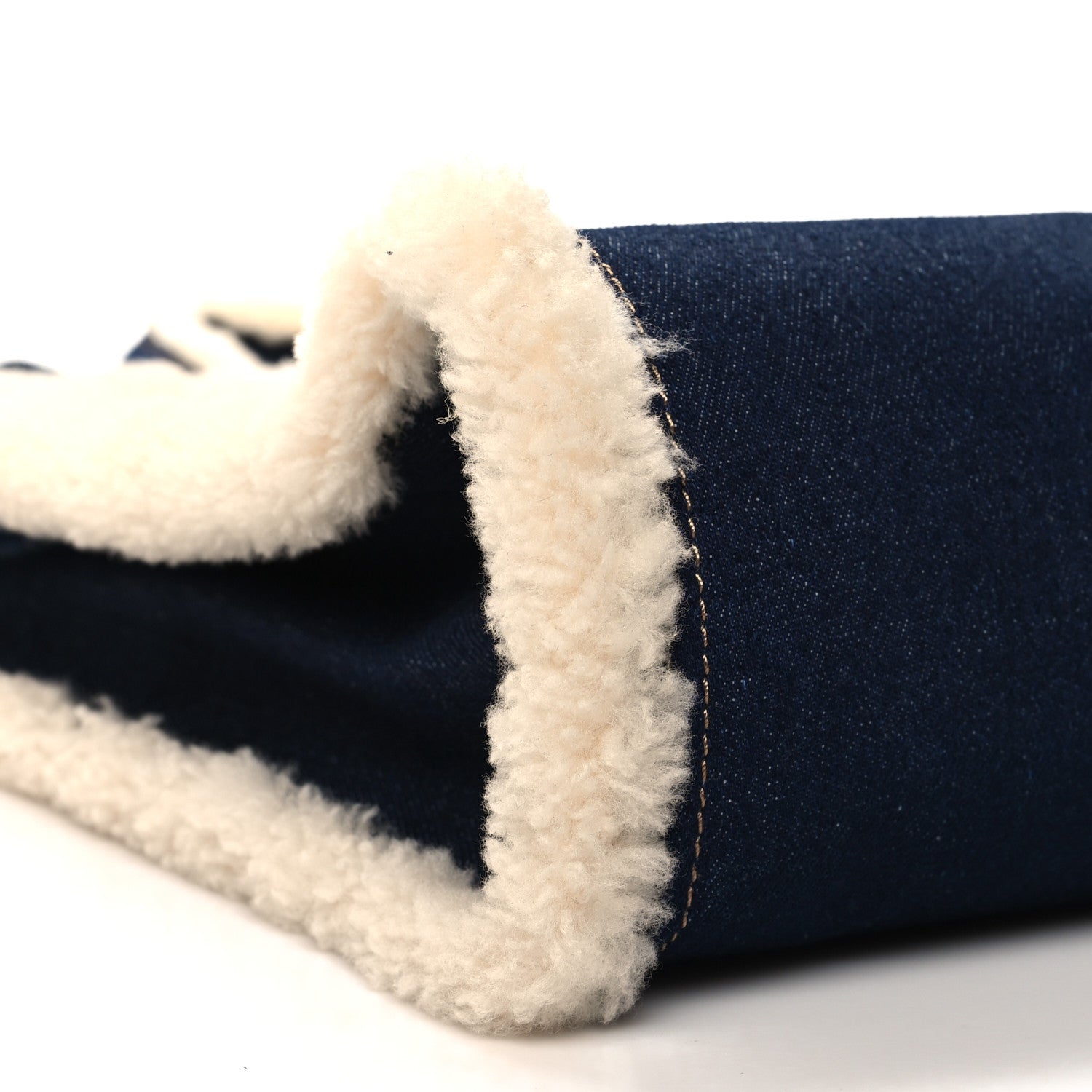 Telfar X UGG Denim Shearling Medium Shopping Bag Raw Denim 8 of 9