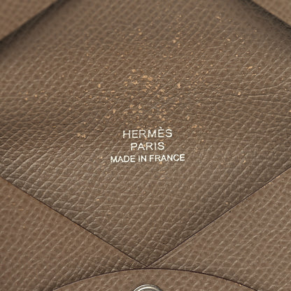 Hermes Epsom Calvi Card Case Etoupe 8 of 11