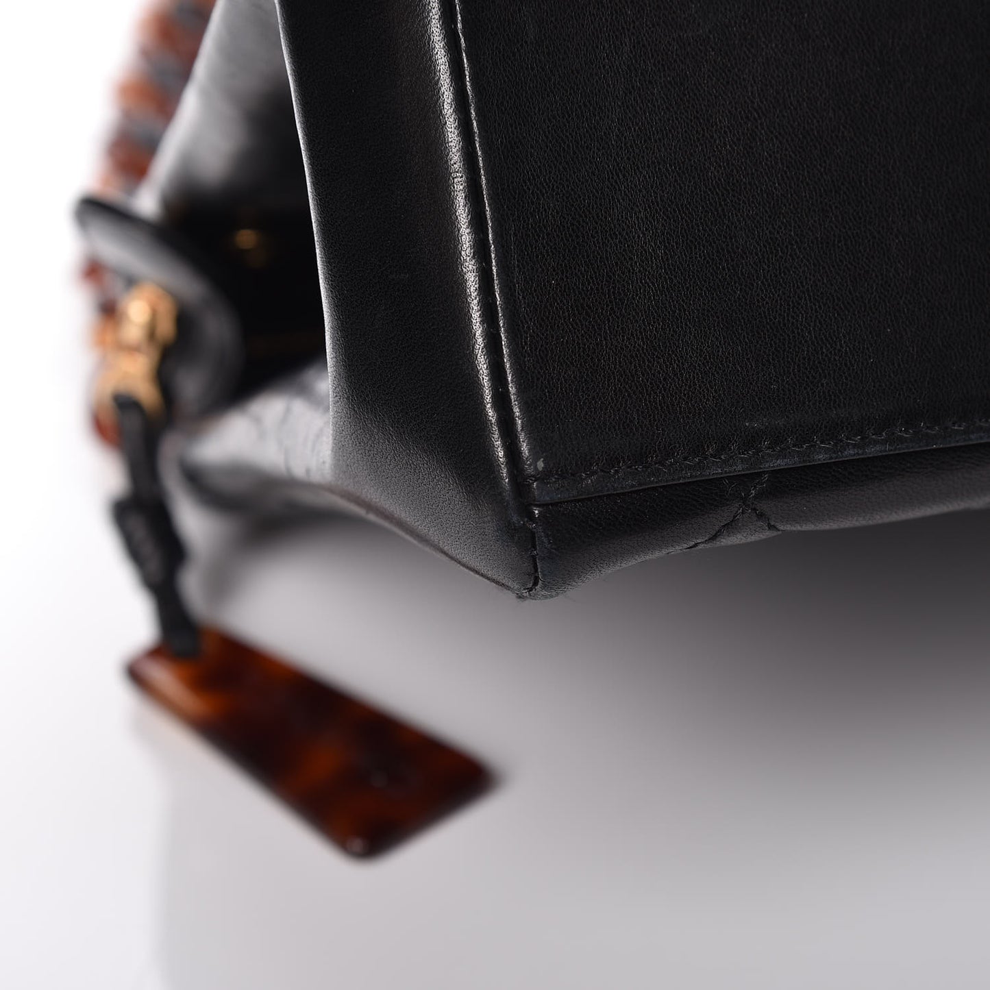 Lambskin Tortoise Chain Shoulder Bag Black