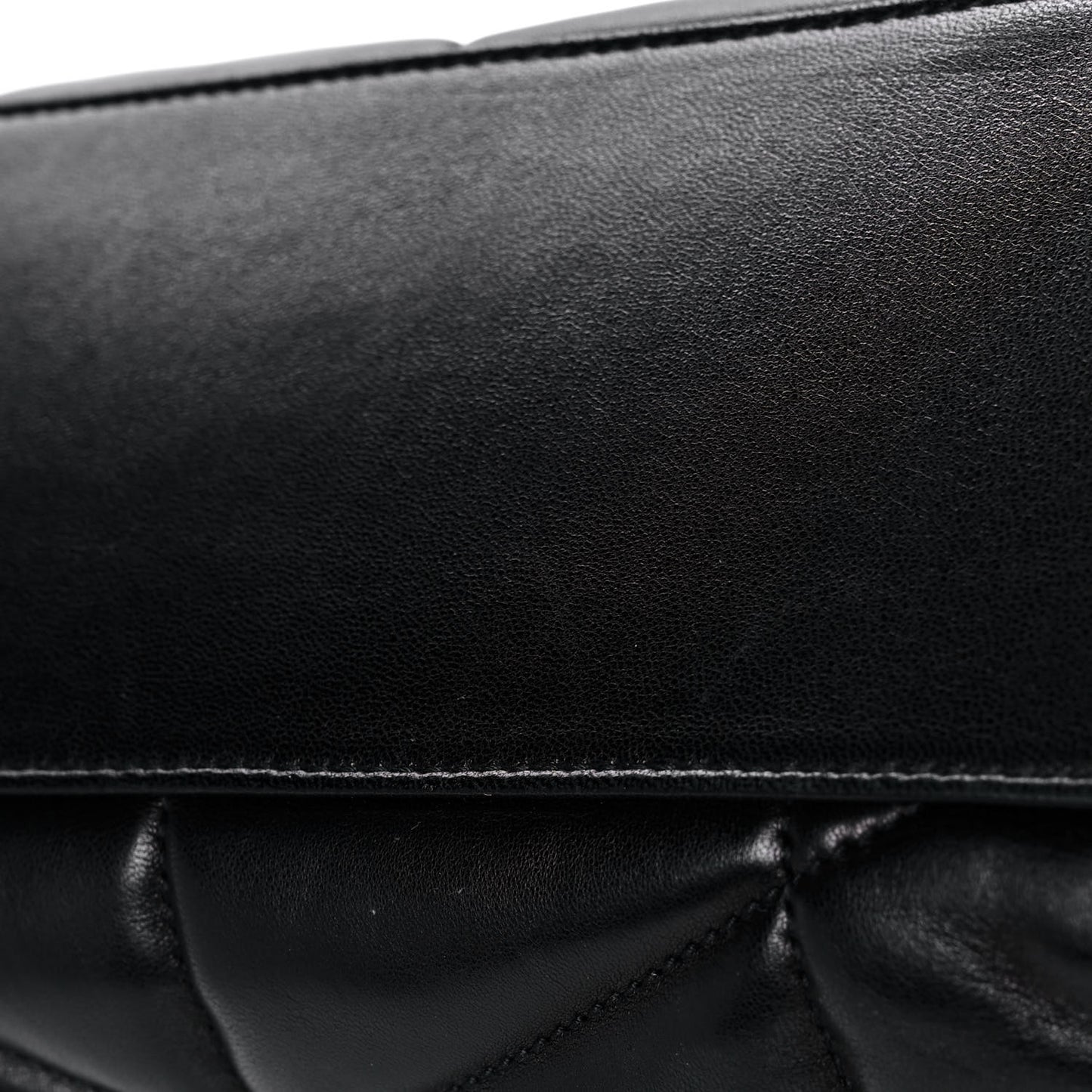 Lambskin Quilted Small Loulou Puffer Monogram Chain Satchel Black