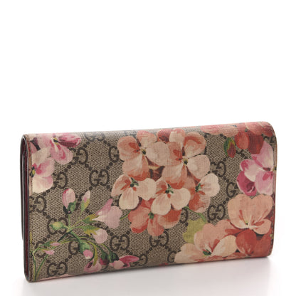 Gucci GG Supreme Monogram Blooms Continental Wallet Beige Multicolor Dry Rose 3 of 15