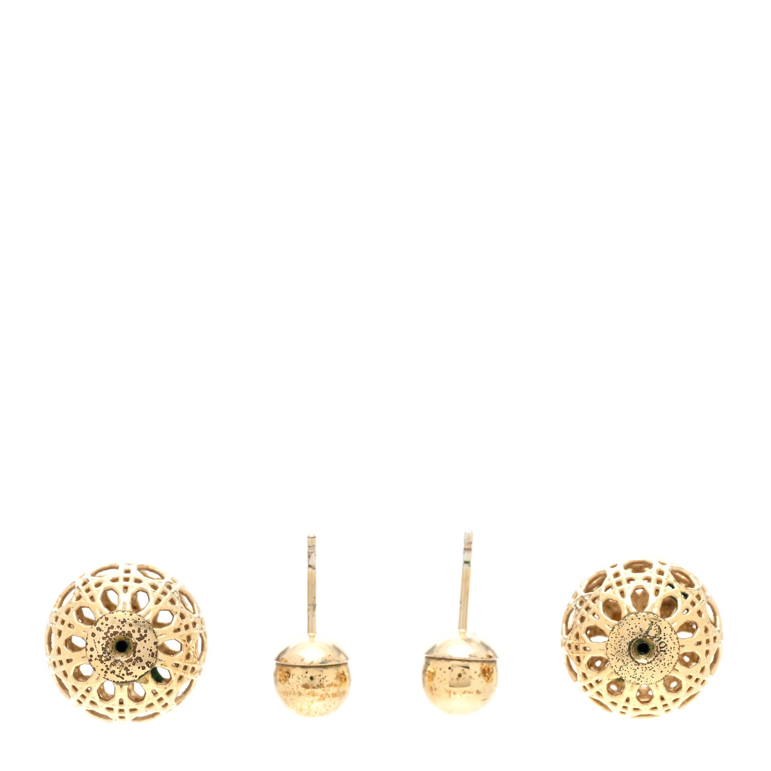 Christian Dior Cannage Mise En Dior Tribal Earrings Gold 3 of 6