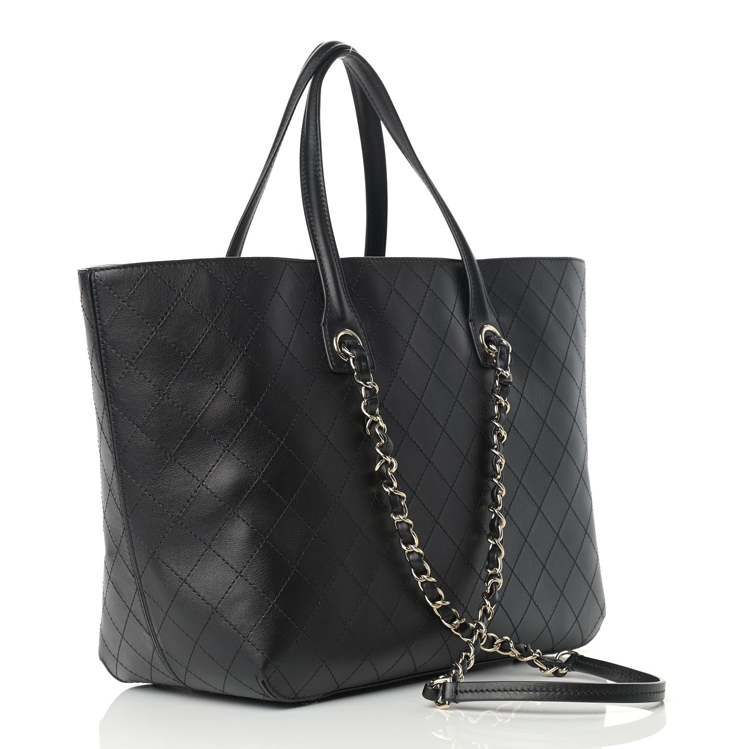 Chanel Calfskin Stitched Shopping Tote Black 3 of 18