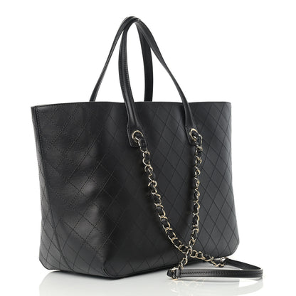 Chanel Calfskin Stitched Shopping Tote Black 3 of 18