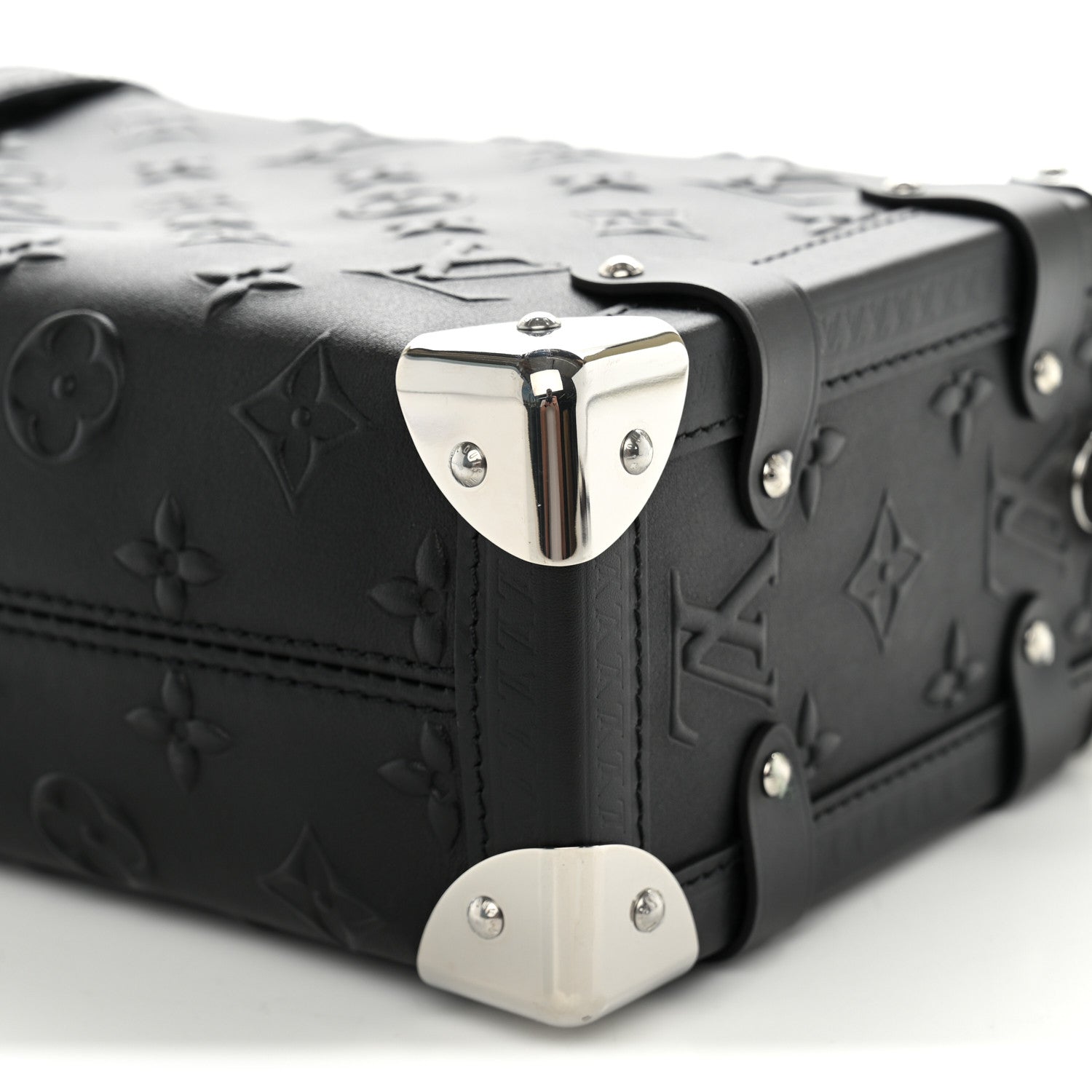 Louis Vuitton Calfskin Debossed Monogram Side Trunk Black 9 of 9