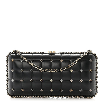 Chanel Lambskin Quilted CC Studded Chain Around Clutch Black 1 of 10