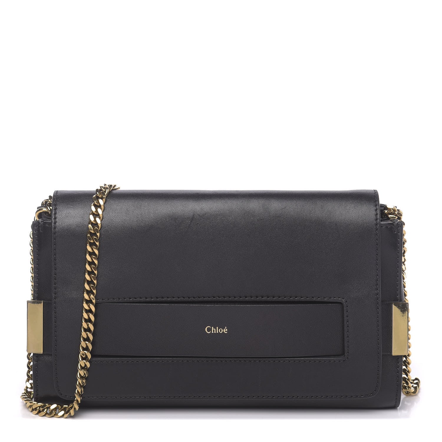 Chloe Lambskin Medium Elle Chain Clutch Black 1 of 13