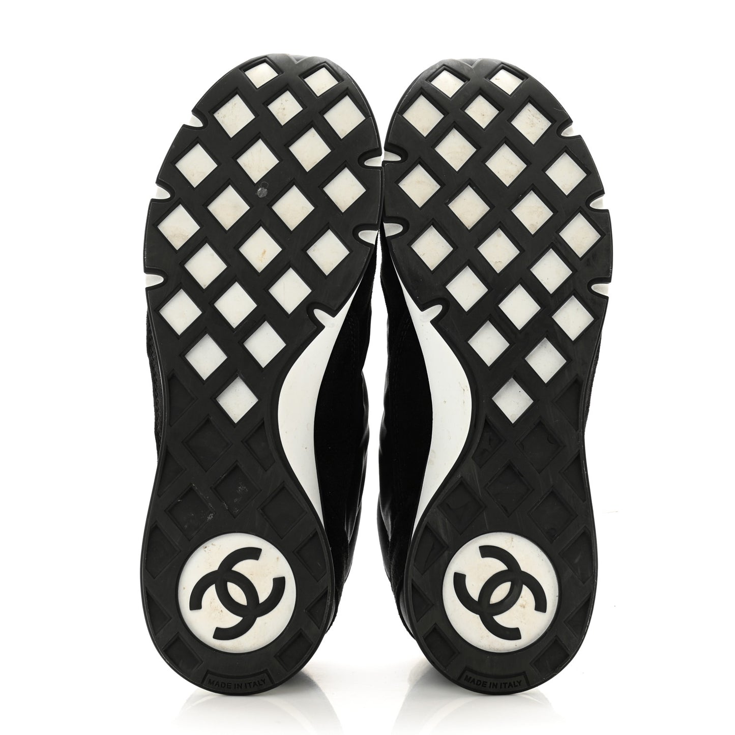 Nylon Suede Kidskin Calfskin Logo Sneakers 37 Black White