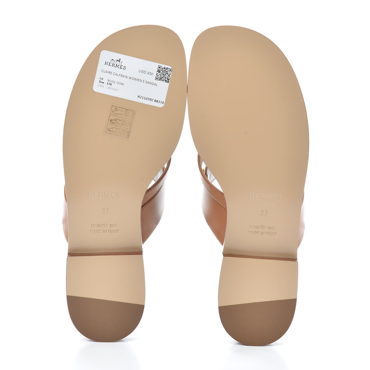 Calfskin Claire Sandals 37 Gold
