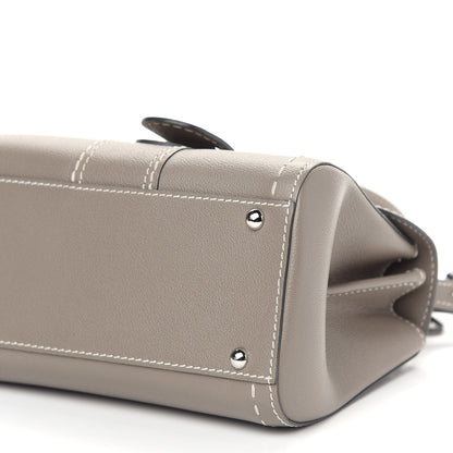 Delvaux Grained Rodeo Calfskin Surpique Mini Brillant Satchel Tourterelle Ivory 6 of 10