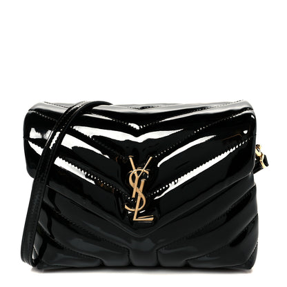Saint Laurent Patent Y Quilted Monogram Toy Loulou Crossbody Bag Black 1 of 11