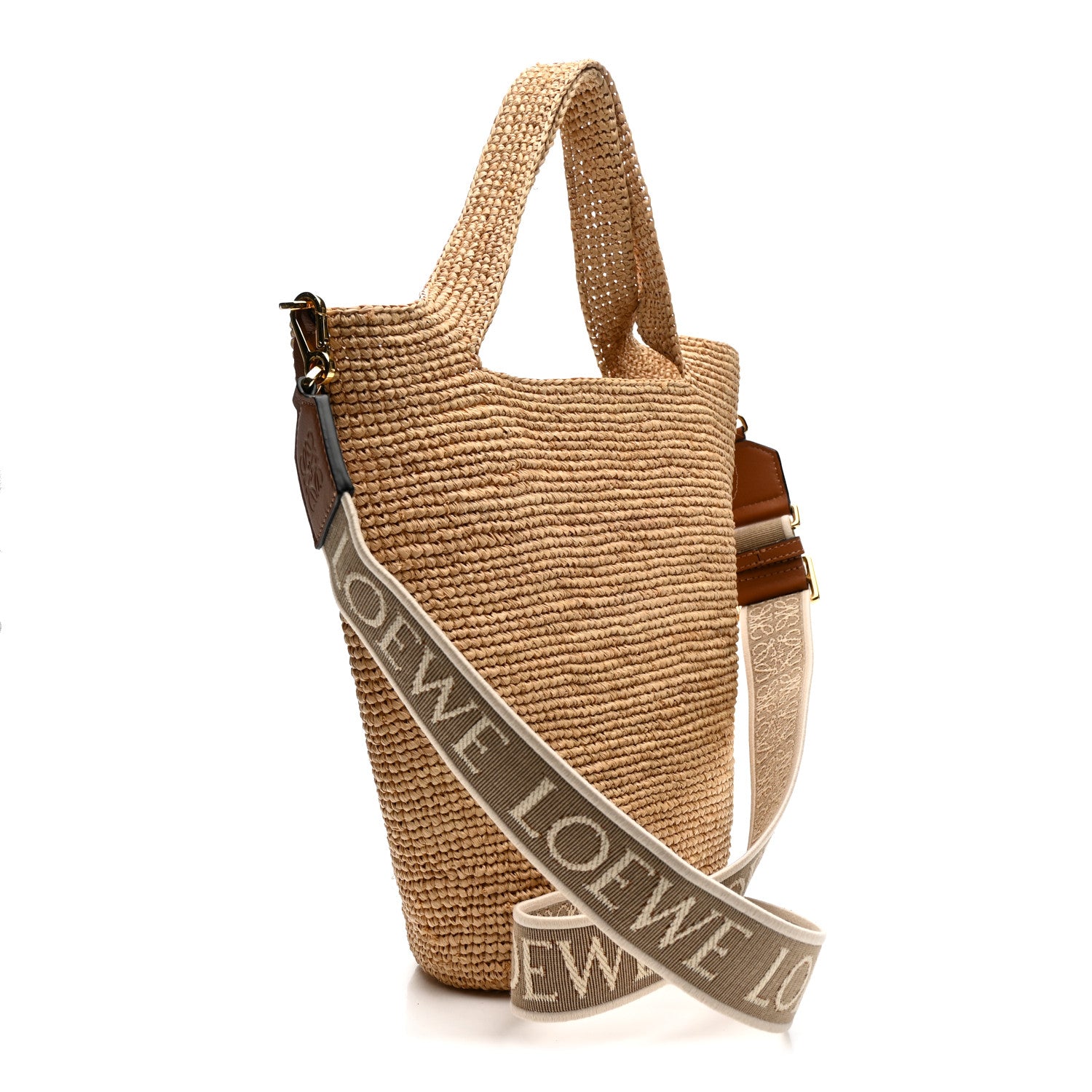 Loewe Raffia Mini Slit Tote Bag Natural Tan 3 of 11