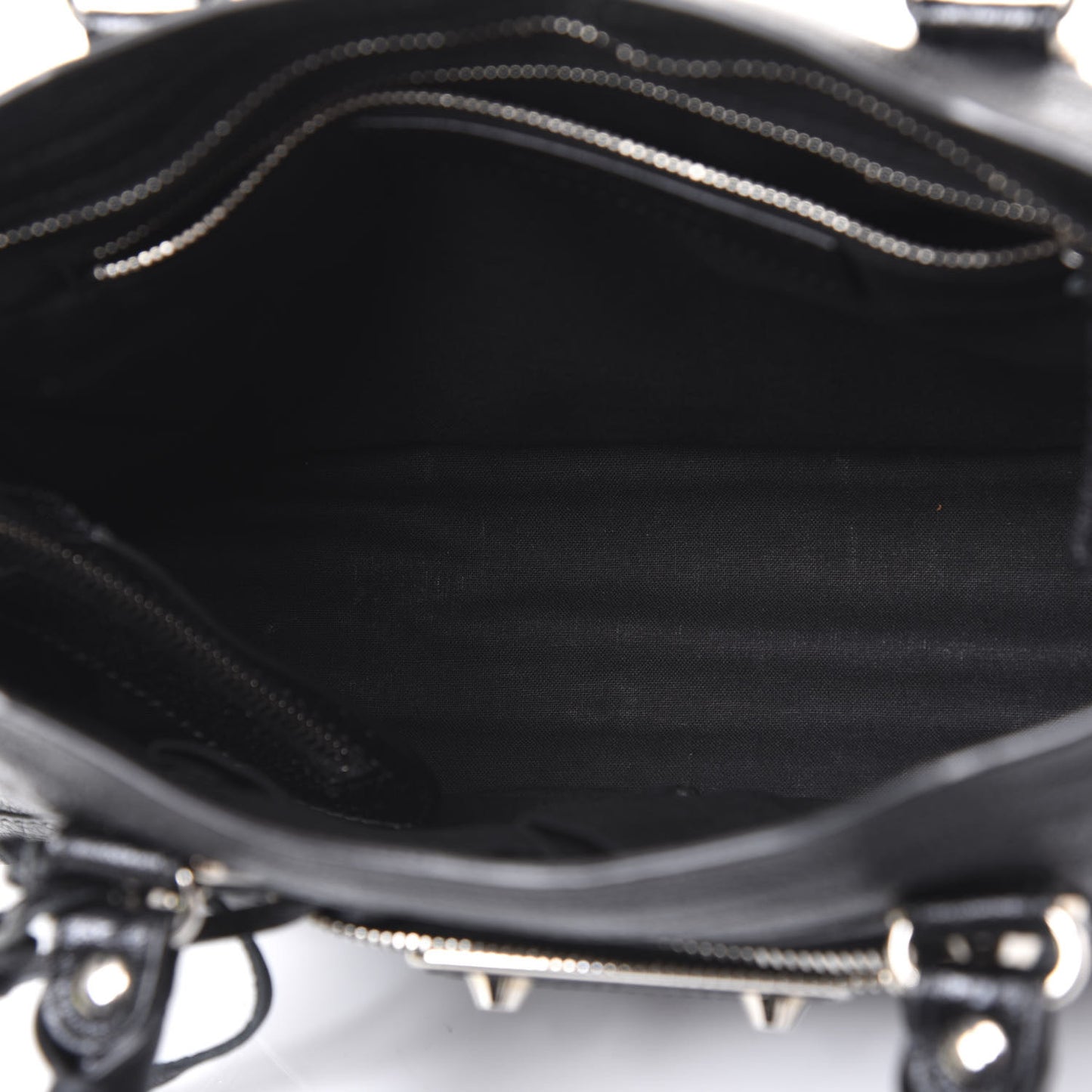 Chevre Silver Metallic Edge Hardware S City Black