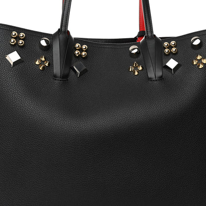 Christian Louboutin Calfskin Empire Spike Studded East West Cabata Tote Black Gold 8 of 10