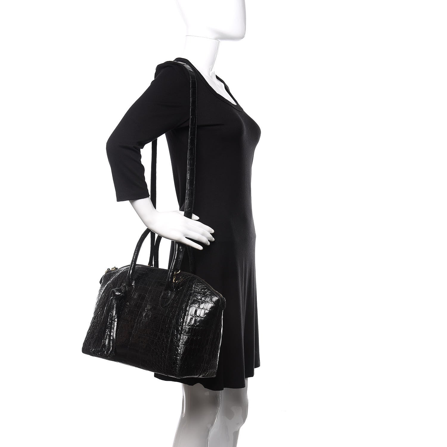 Nancy Gonzalez Crocodile Dome Satchel Black 2 of 13