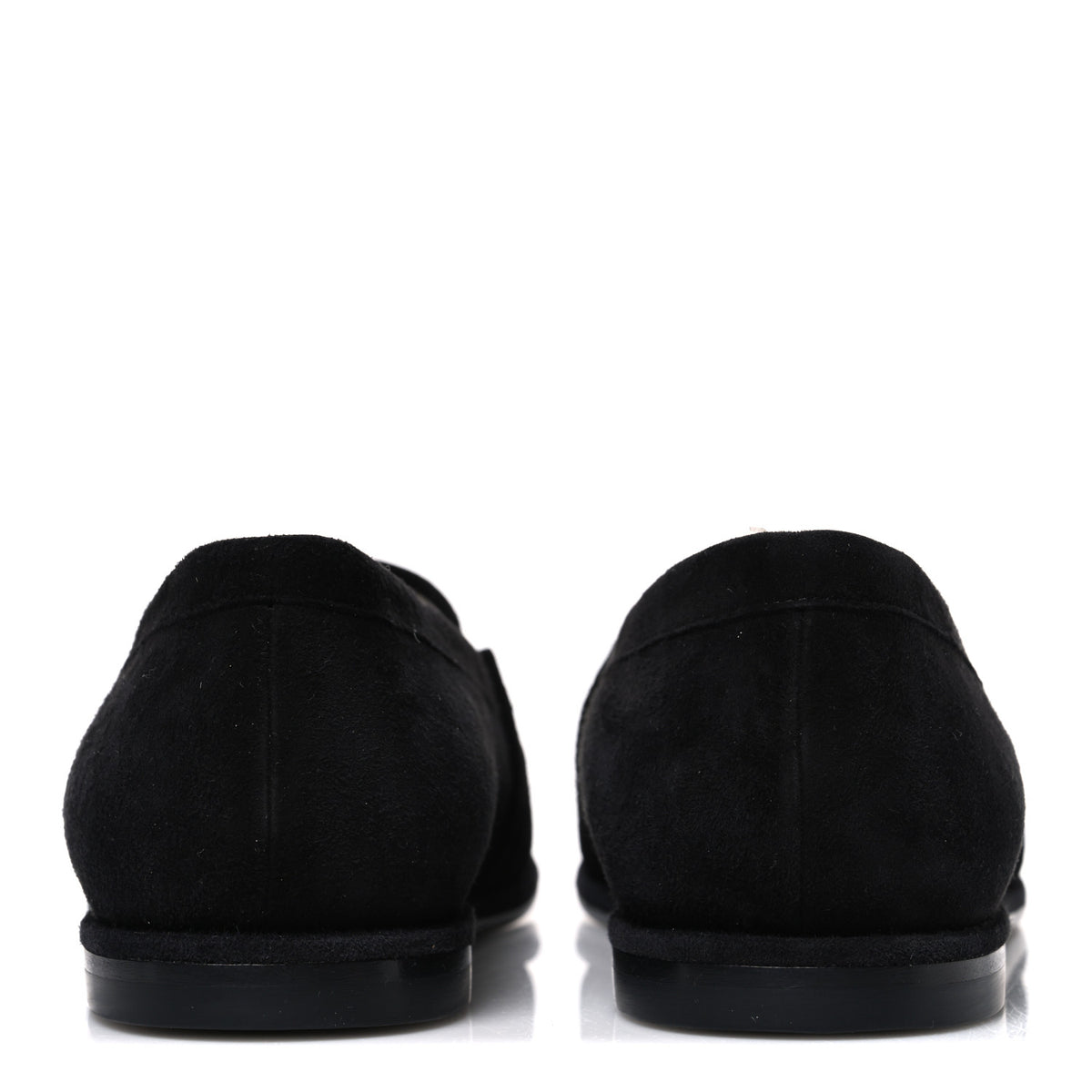 Chanel Suede Kidskin CC Moccasin Loafers 39.5 Black 6 of 11