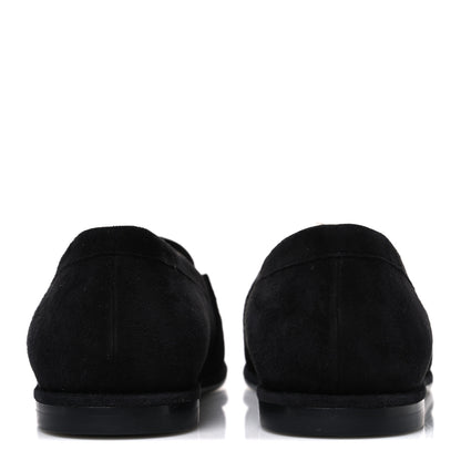 Chanel Suede Kidskin CC Moccasin Loafers 39.5 Black 6 of 11