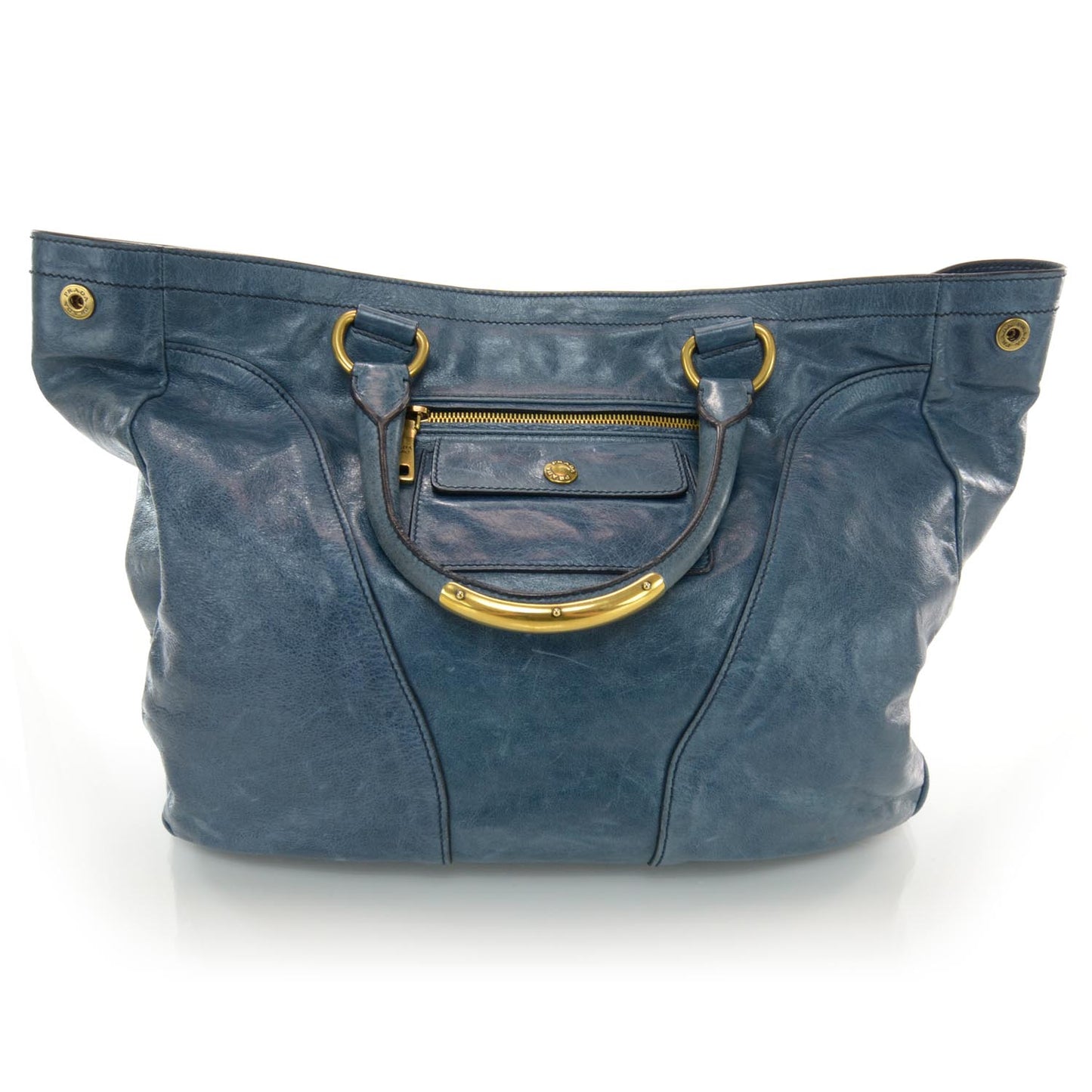 Vitello Shine Tote Denim