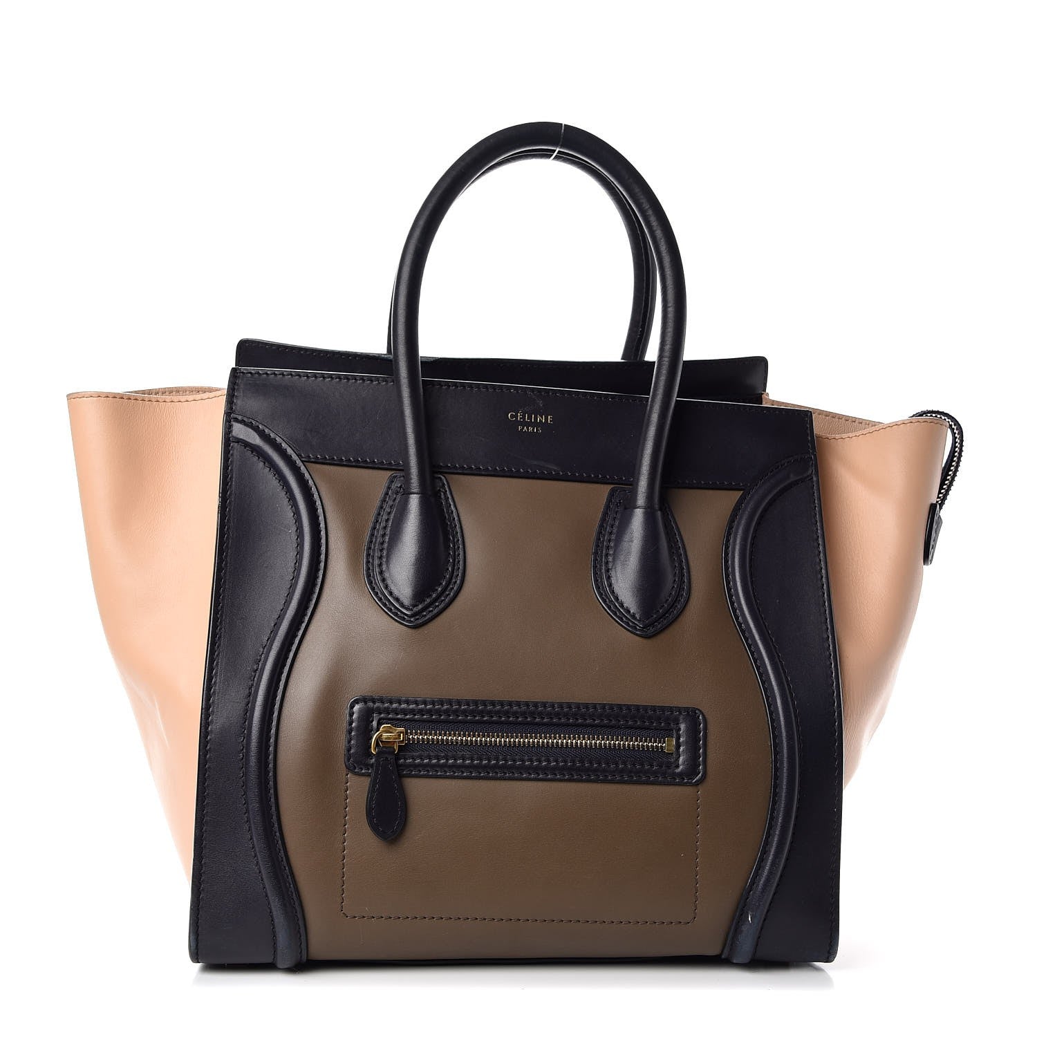 Celine Satin Calfskin Mini Tri-Color Luggage Anthracite 1 of 12