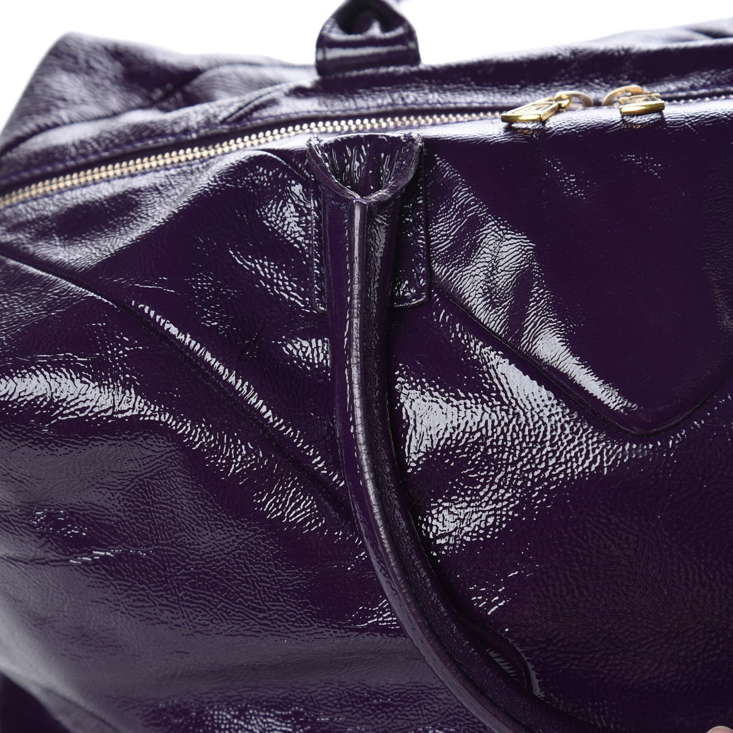 Textured Patent Medium Easy Sac Purple